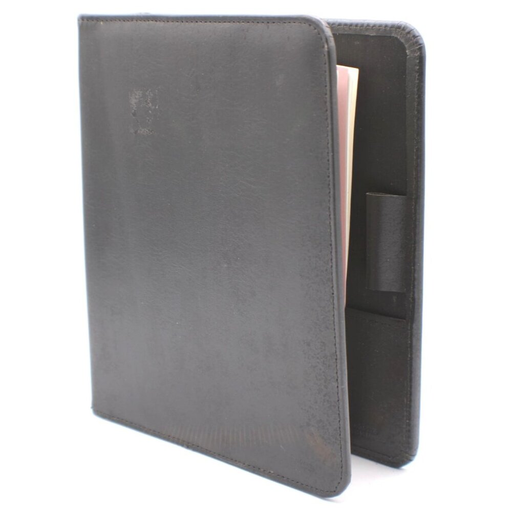 Franklin Quest Black Leather 7-Ring Day Planner Binder Organizer Office Vintage